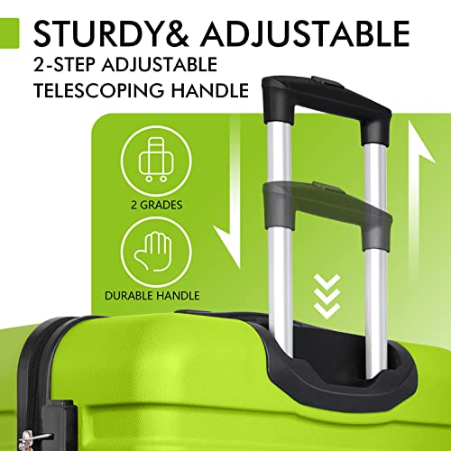 AnyZip Luggage PC ABS Hardside Lightweight Suitcase with 4 Universal Wheels TSA Lock Checked-Large 28 Inch Apple Green
