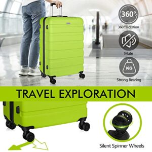 AnyZip Luggage PC ABS Hardside Lightweight Suitcase with 4 Universal Wheels TSA Lock Checked-Large 28 Inch Apple Green