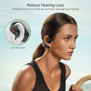 Qaekie Open Ear Headphones - Bluetooth 5.3 Wireless Headphones with Mic for iPhone & Android, Open Ear Wireless Earbuds Immersive Superior Sound, 40hrs Playtime Waterproof Sport Earbuds for Running