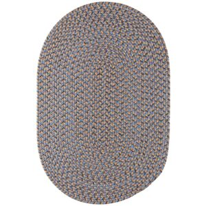 rhody rug lexington tweed indoor/outdoor braided rug denim blue 4 ft x 6 ft 4' x 6' bedroom oval