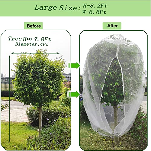 Large 6.6x8.2ft Garden Netting Plant Mulch Netting,with Zipper and Drawstring Garden Netting,Fruit Tree Netting,Protecting Fruits Flower from Birds(6.6ftx8.2ft,1PC)