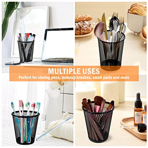 JOYENERGY 12 Packs Pen Holder for Desk, Mesh Pen Cup, Metal Pencil Holders, Multifunctional Organizer for Office School Home Makeup Brush Black