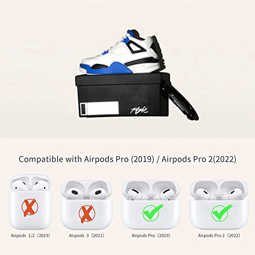 Noctiloros Cool Sneaker case for Airpods pro,Fun Shoe Box Headphone case Cover with Keychain and Magnetic Anti-Loss Cord