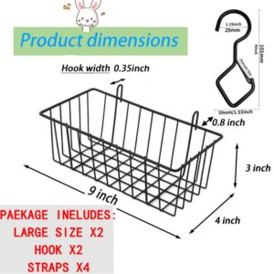 2 Pack Hay Feeder with Two Extra Hooks for Rabbit, Guinea Pig, Bunny, Chinchilla, Heavy Duty Metal Rack Hay Holder