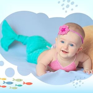 Janmercy Newborn Photography Props Baby Props Outfit Handmade Crochet Baby Outfit Tail Baby Photo Props Cute Photo Costume (Mermaid)
