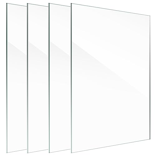 Lyeasw 8x10 Glass Replacement Sheets for Picture Frame Set of 4, 8 by 10 Real High-Definition Glass Cover