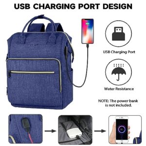 Ytonet 17 inch Laptop Backpack for Men Women, Extra Large School Bookbag Purse With USB Charging Port Anti Theft Procket, Travel Work Carry on Bag Water Resistant College Backpack For School, Blue