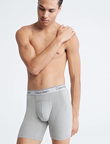 Calvin Klein Men's Active 2-Pack Boxer Brief-Amazon Exclusive, Midnight, Athletic Grey Heather, Large