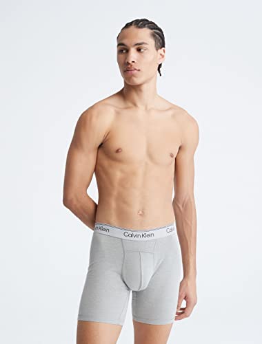 Calvin Klein Men's Active 2-Pack Boxer Brief-Amazon Exclusive, Midnight, Athletic Grey Heather, Large
