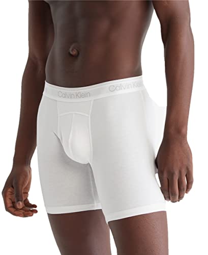 Calvin Klein Men's Active 2-Pack Boxer Brief-Amazon Exclusive, White, Athletic Grey Heather, Medium