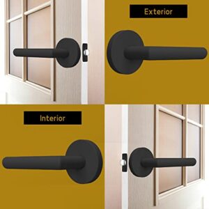 Mega Handles Passage I Lever Door Lock Handle Set for Hallway, Closet and Bathroom I Keyless Door Lock I Heavy Duty Design I Fits All Standard Door Sizes I Screws Included - Matte Black (1 Pack)