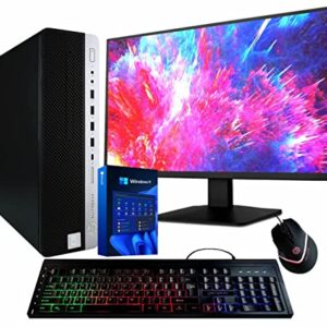 HP EliteDesk 800G4 Desktop Computer | Hexa Core Intel i5 (3.2GHz) | 16GB DDR4 RAM | 500GB SSD| 5G-WiFi & Bluetooth | 22in LCD Monitor | RGB Keyboard & Mouse | Windows 11 Pro (Renewed), Black