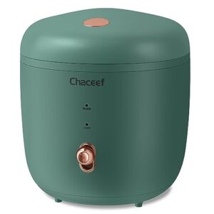 chaceef mini rice cooker 2-cups uncooked, 1.2l small rice cooker with non-stick pot, mini rice maker with one touch & keep warm function, food steamer, green