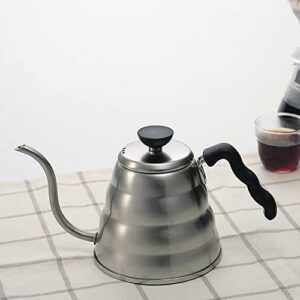 Hario V60 "Buono" Drip Kettle Stovetop Gooseneck Coffee Kettle 1.2L, Stainless Steel, Silver