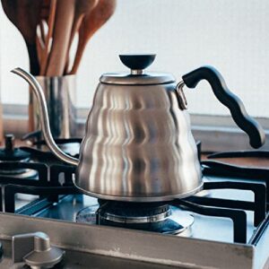 Hario V60 "Buono" Drip Kettle Stovetop Gooseneck Coffee Kettle 1.2L, Stainless Steel, Silver