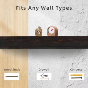 60" Rustic Wood Fireplace Mantel | Wall-Mounted & Floating Shelf for Home Decor