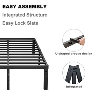 Uliesc Cal King Size Bed Frame, 18 Inch High Heavy Duty Metal Platform Bedframe, No Box Spring Needed with Underbed Storage Mattress Foundation, Noise-Free