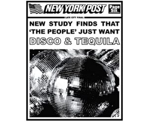 aesthetic disco ball and tequila decor - 12x16 inches set of 1 new york news party decor poster & prints - black and white decor - disco ball decor- quotes wall decor - bar cart living room decor - disco apartment decor aesthetic