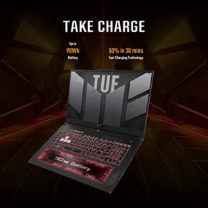 ASUS TUF Gaming F17 (2023) Gaming Laptop, 17.3” FHD 144Hz Display, GeForce RTX 4050, AMD Ryzen 7 7735HS, 16GB DDR5, 1TB PCIe 4.0 SSD, Wi-Fi 6, Windows 11, FA707NU-DS74,Mecha Gray