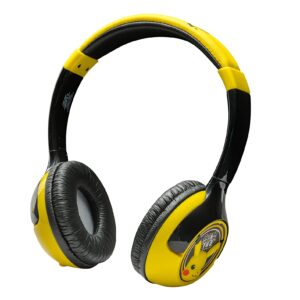 eKids Pokemon Pikachu Kids Bluetooth Headphones, Wireless Headphones with Microphone Includes Aux Cord, Volume Reduced Kids Foldable Headphones for School, Home, or Travel, Yellow