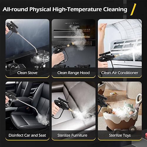Dyna-Living Portable Steam Cleaner 1700W Handheld Steamer for Cleaning High-Pressure Steam Cleaner for Car Detailing Powerful Steam Cleaner for Home Use, Furniture or Kitchen Cleaning