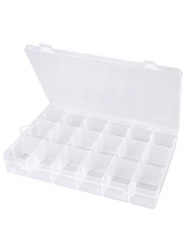 Sjqecyfv Tackle Box Organizer 18 Grids Plastic Craft Box Organizer Bead Organizer Clear Fishing Box with Dividers, 1 Pack