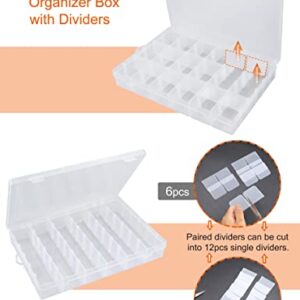 Sjqecyfv Tackle Box Organizer 18 Grids Plastic Craft Box Organizer Bead Organizer Clear Fishing Box with Dividers, 1 Pack