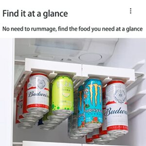 Hanging Soda Can Organizer for Refrigerator, Adjustable Fridge Drink Organizer Suspended Soda Organizer for Refrigerator Canned Food Beer Drink Cans Storage Rack, Hold Up to 8 Cans