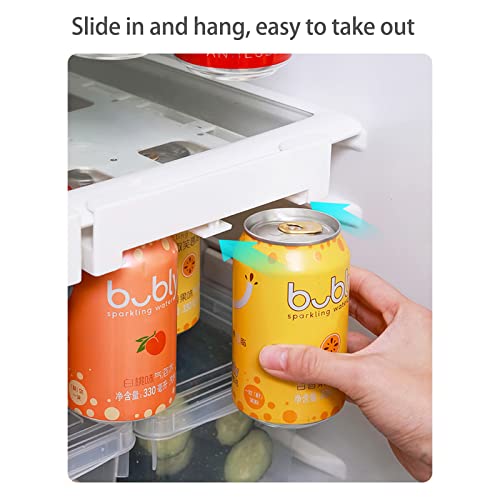 Hanging Soda Can Organizer for Refrigerator, Adjustable Fridge Drink Organizer Suspended Soda Organizer for Refrigerator Canned Food Beer Drink Cans Storage Rack, Hold Up to 8 Cans