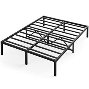 Marsail Bed Frame Queen Size, 14 Inch Metal Platform Bed with Enhanced Support Structure & Enclosing Edges, Metal Bed with Large Storage Space, 1400 lbs Max Weight, No Box Spring Needed, MSBFQ01