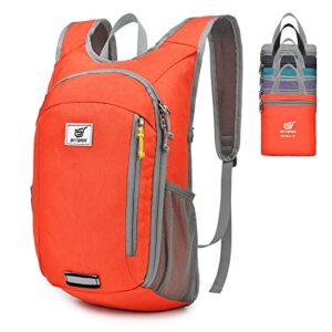 skysper small daypack 10l hiking backpack packable lightweight travel day pack for women men(orange)