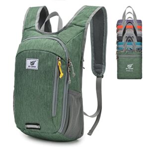 skysper small daypack 10l hiking backpack packable lightweight travel day pack for women men(green)