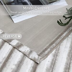 always4u Plush Velvet Curtains Luxury Velour Drapes for Living Room Bedroom Modern Beautiful Shining Window Treatment 2 Panels Beige 54 * 84 Inches