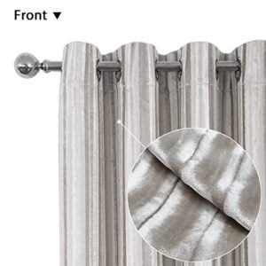 always4u Plush Velvet Curtains Luxury Velour Drapes for Living Room Bedroom Modern Beautiful Shining Window Treatment 2 Panels Beige 54 * 84 Inches