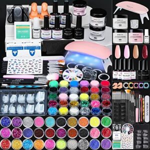 morovan acrylic nail kit for beginners: with everything professional gel polish kit with u v lamp acrylic nail set with glitter acrylic powder complete starter kit acrylic nail supplies