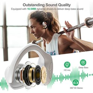 Qaekie Open Ear Headphones - Bluetooth 5.3 Wireless Headphones with 60H Playtime, True Wireless Open Ear Earbuds with Immersive Premium Sound, HD Mic Waterproof Sport Headphones for Running & Workouts