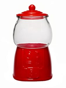 amici home gumball machine shaped glass candy jars | storage canister with airtight lids | perfect for weddings, birthdays, party decorations, and gifts | 42 oz (red)