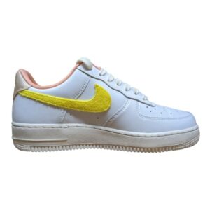 Nike Women's Air Force 1 '07 LX Sneakers (White/Yellow Strike-Phantom, 7)