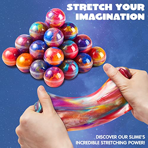 JOYIN Slime Party Favors, 36 Pack Galaxy Slime Ball Party Favors - Stretchy, Non-Sticky, Mess-Free, Stress Relief, and Safe for Girls and Boys - Perfect for Party, Classroom Reward