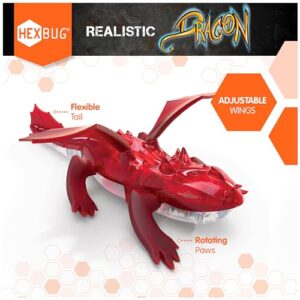 HEXBUG Remote Control Dragon, Rechargeable Robot Dragon Toys for Kids, Adjustable Robotic Dragon Figure STEM Toys for Boys & Girls Ages 8 & Up, Styles May Vary