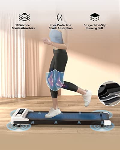 JURITS Walking Pad 2 in 1 for Walking and Jogging, Under Desk Treadmill for Home Office with Remote Control, Portable Walking Pad Treadmill Under Desk, Desk Treadmill in LED Display