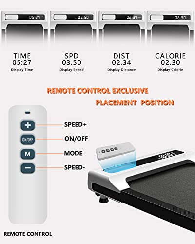 JURITS Walking Pad 2 in 1 for Walking and Jogging, Under Desk Treadmill for Home Office with Remote Control, Portable Walking Pad Treadmill Under Desk, Desk Treadmill in LED Display