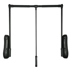 pull down closet rod, heavy duty closet pull down rods hanger for hanging clothes wardrobe lift rail aluminum alloy damping buffer organizer storage system, capacity 55lbs ( color : black , size : 25.