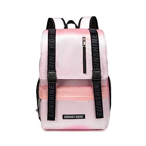 Robhomily Backpack for Teen Girls Middle School Backpack Pink Spacious Lightweight Bookbags Travel Casual Daypack Laptop Backpacks for Teenage Girl Women