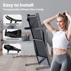 Treadmill, Folding Treadmill with Manual Incline for Walking & Running, LCD Display, Built-in Bluetooth Speaker, Heart-Rate Sensor, Preset and Adjustable Programs