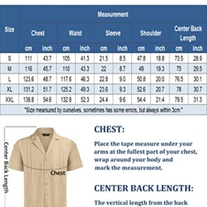 COOFANDY Men Casual Button Down Shirts Short Sleeve Camp Guayabera Shirts Resort Wear