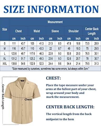 COOFANDY Men Casual Button Down Shirts Short Sleeve Camp Guayabera Shirts Resort Wear