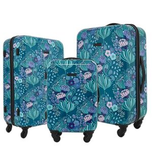 travelers club bella caronia 20" carry-on voguish luggage, desert pattern, 3 piece set