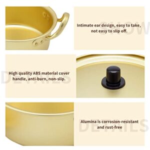 6.3in Korean Ramen Pot, Ramen Cooking Pot with Golden Spoons Chopsticks for Camping, Hiking, Home, Parties, Picnic