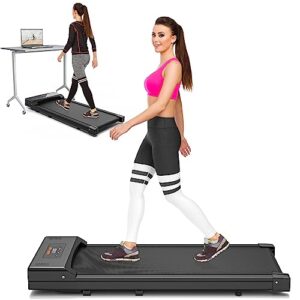 walking pad, under desk treadmill for office home use, lubbygim electric treadmill under desk with speed 0.5-5.0mph, portable mini treadmill in led display with remote(2023new)